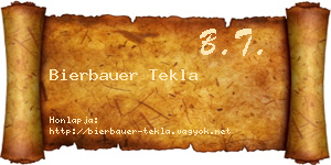 Bierbauer Tekla névjegykártya
